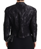 Dolce & Gabbana Black Lace Sheer Corset Organza Silk Jacket