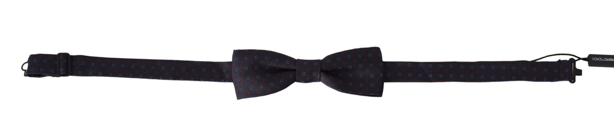 Dolce & Gabbana Stunning Gray Patterned Silk Bow Tie