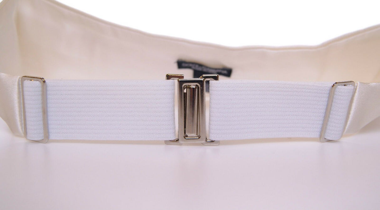 Dolce & Gabbana Elegant White Silk Cummerbund