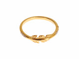 Nialaya Elegant Gold Plated Sterling Silver CZ Ring