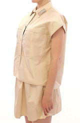 Andrea Incontri Elegant Beige Blouse Tank Top