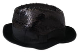 Dolce & Gabbana Elegant Black Sequin Fedora Hat