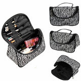 Zebra Striped Large Makeup Bag for Travel Organization