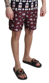 Dolce & Gabbana Elegant Maroon Swim Trunks