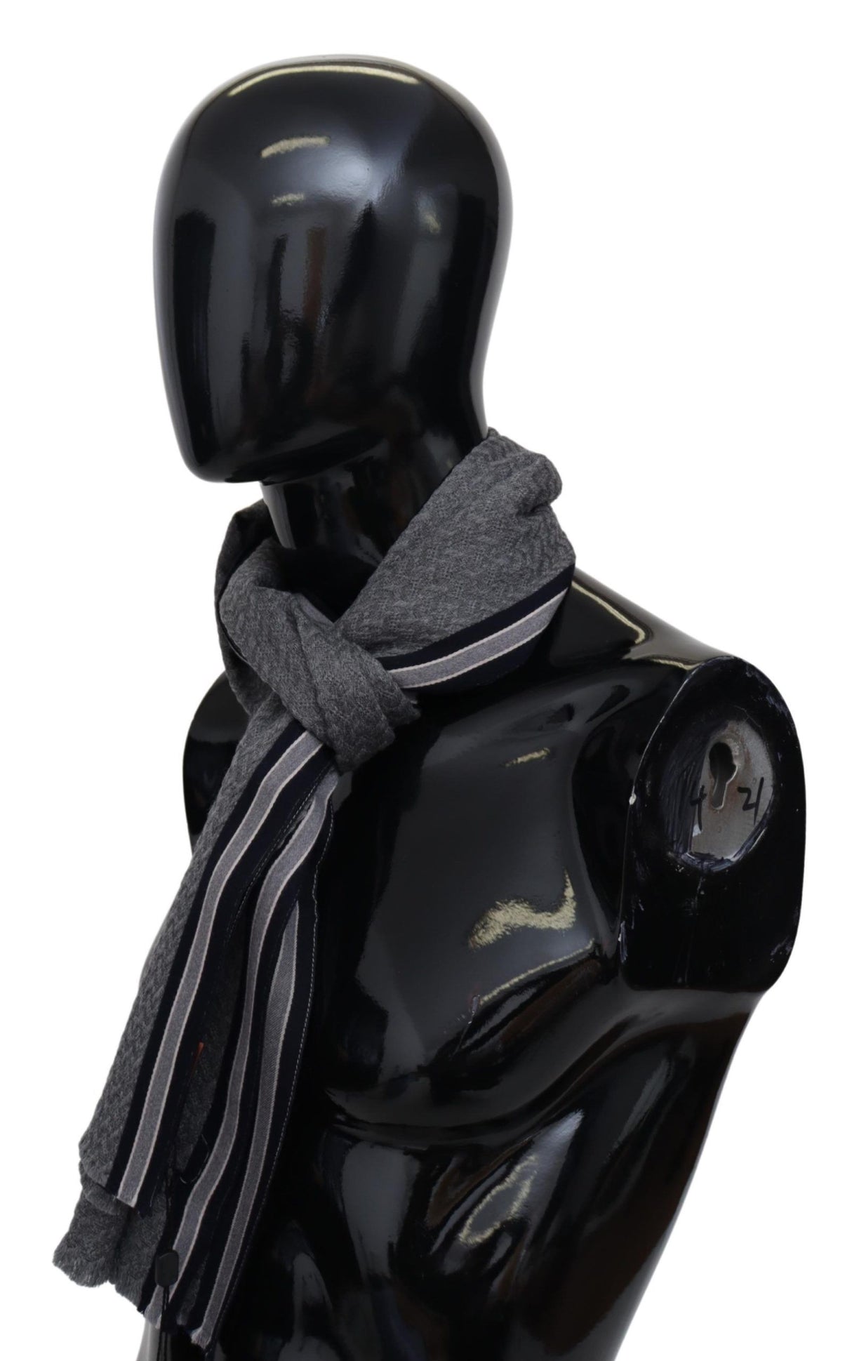 Missoni Gray Stripes Pattern 100% Wool Unisex Neck Wrap Scarf