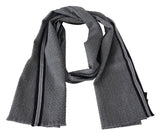 Missoni Gray Stripes Pattern 100% Wool Unisex Neck Wrap Scarf