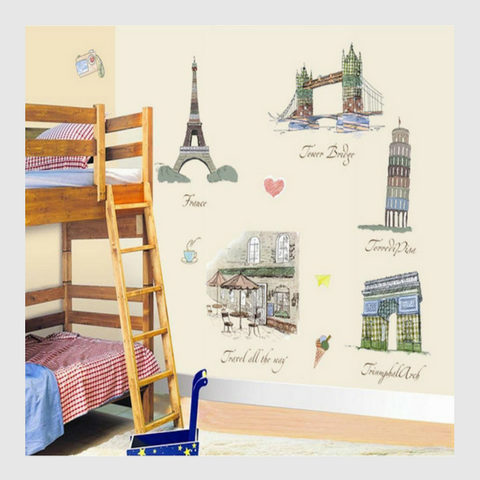 Famous Architecture Removable Wall Stickers for Home