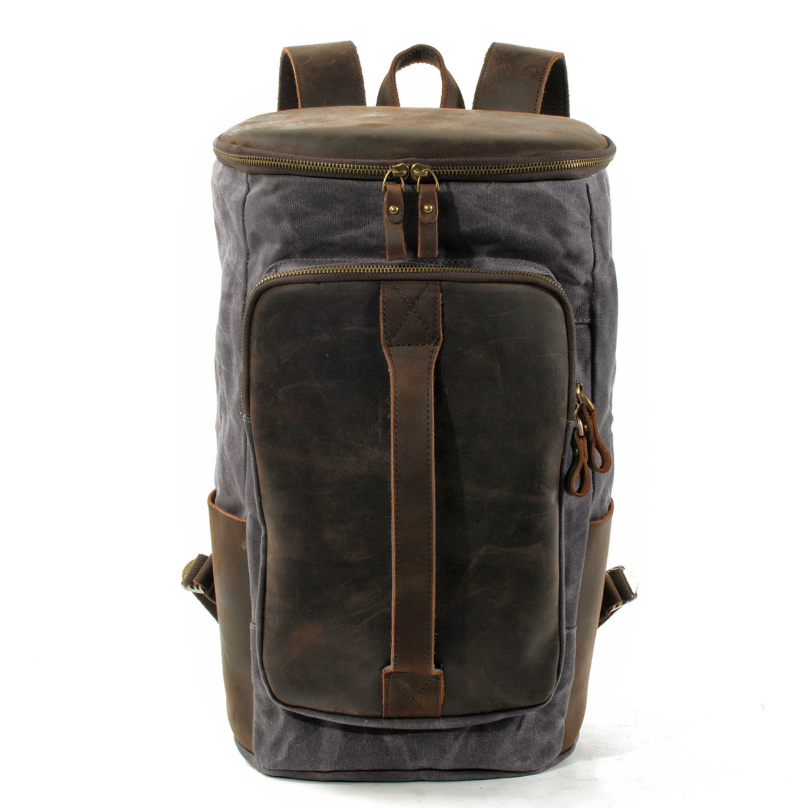 Outdoor Men's Waxed Canvas Backpack for Travel