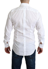 Dolce & Gabbana Elegant White Cotton Dress Shirt Slim Fit