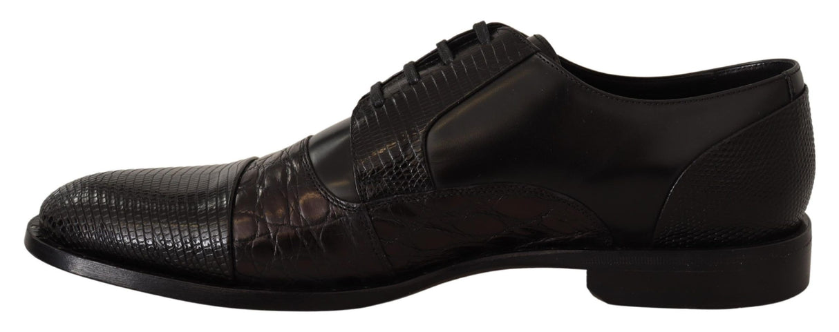 Dolce & Gabbana Elegant Black Derby Oxford Wingtips