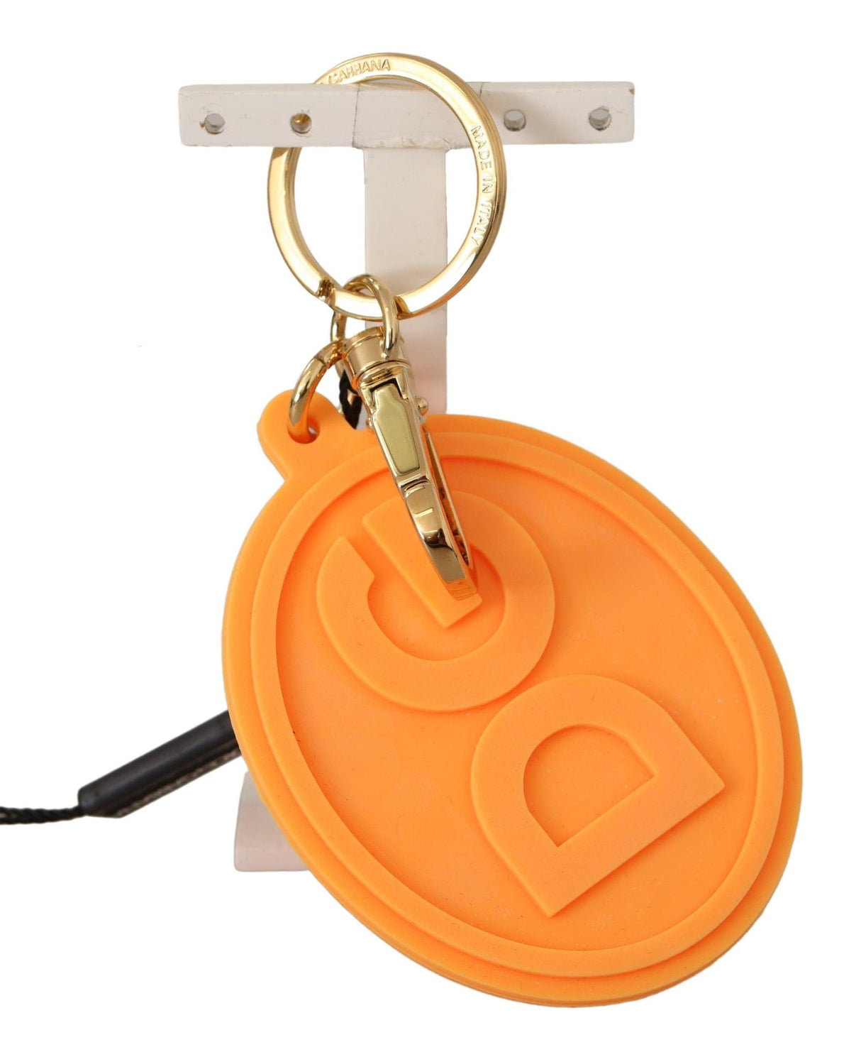 Dolce & Gabbana Stunning Orange Gold Keychain & Bag Charm