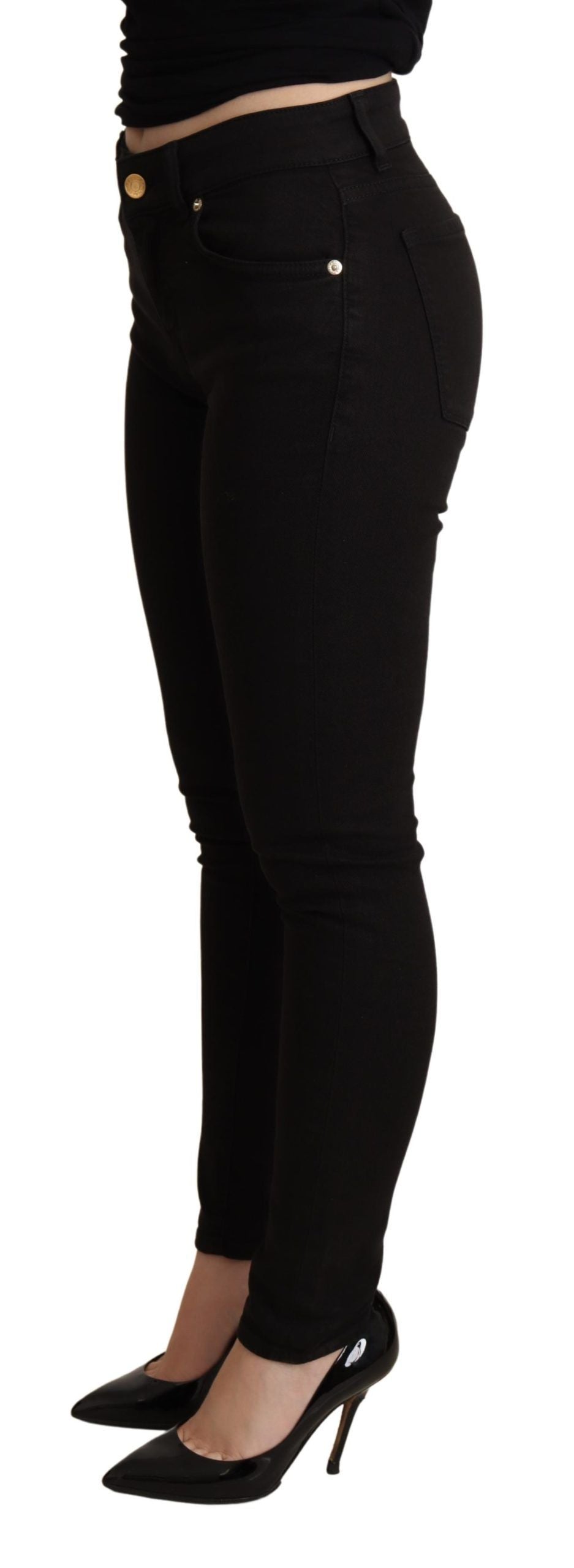 Dolce & Gabbana Elegant Mid-Waist Skinny Black Jeans