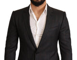 Dolce & Gabbana Elegant Gray Check Martini Blazer