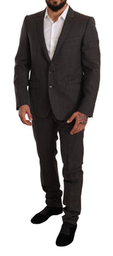 Dolce & Gabbana Elegant Gray Martini Woolen Suit Set