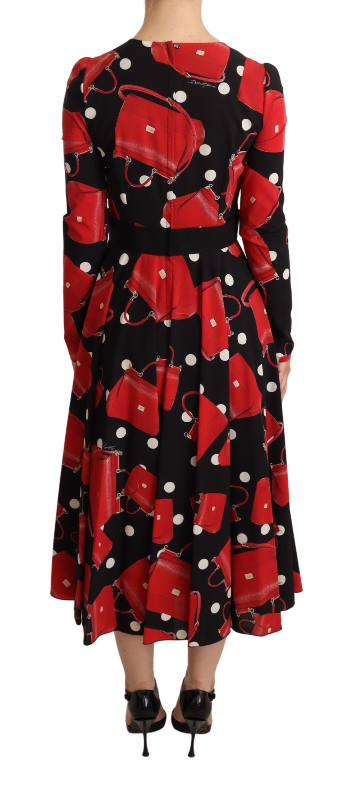 Dolce & Gabbana Elegant Sicily Print Flared Midi Dress