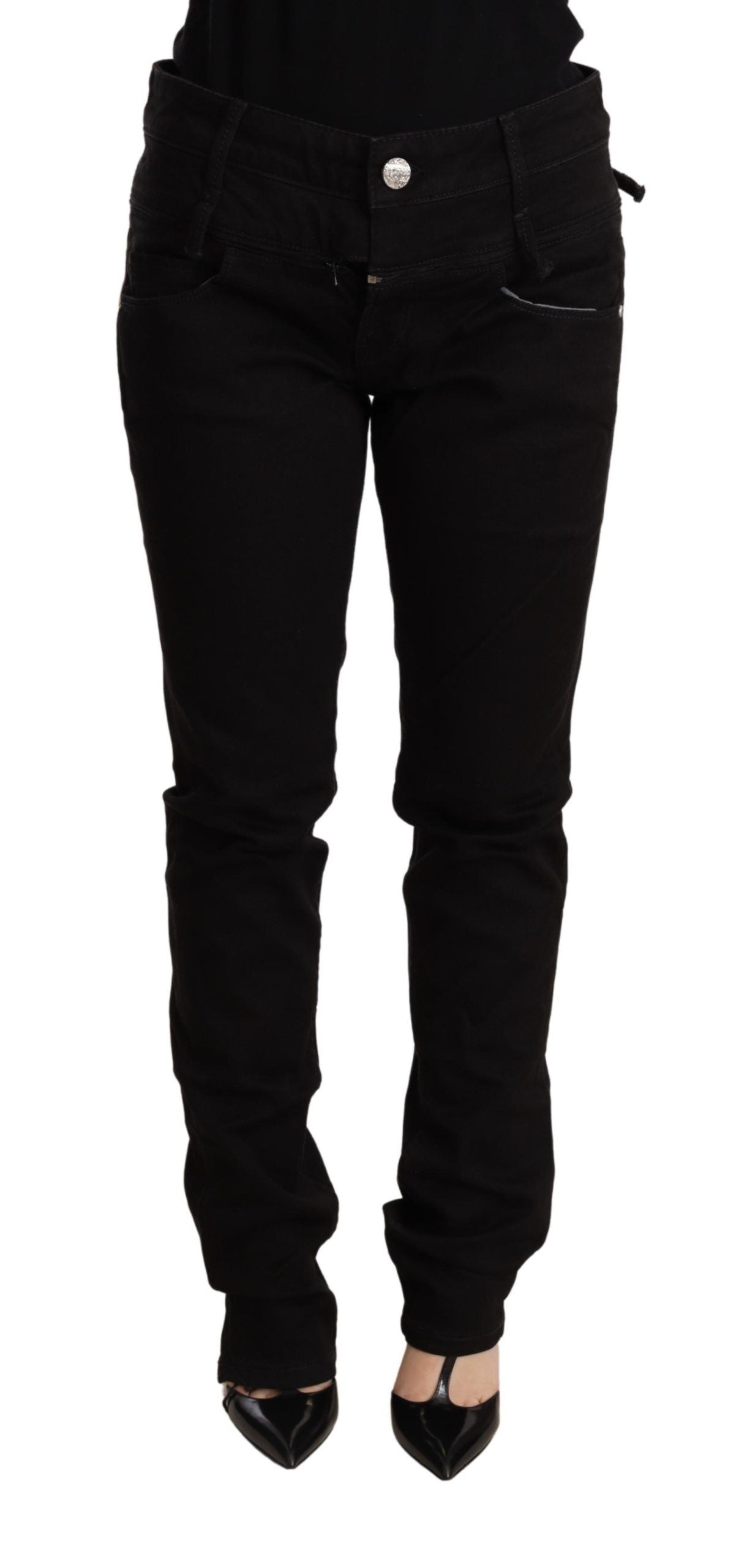 Acht Chic Low Waist Skinny Black Denim