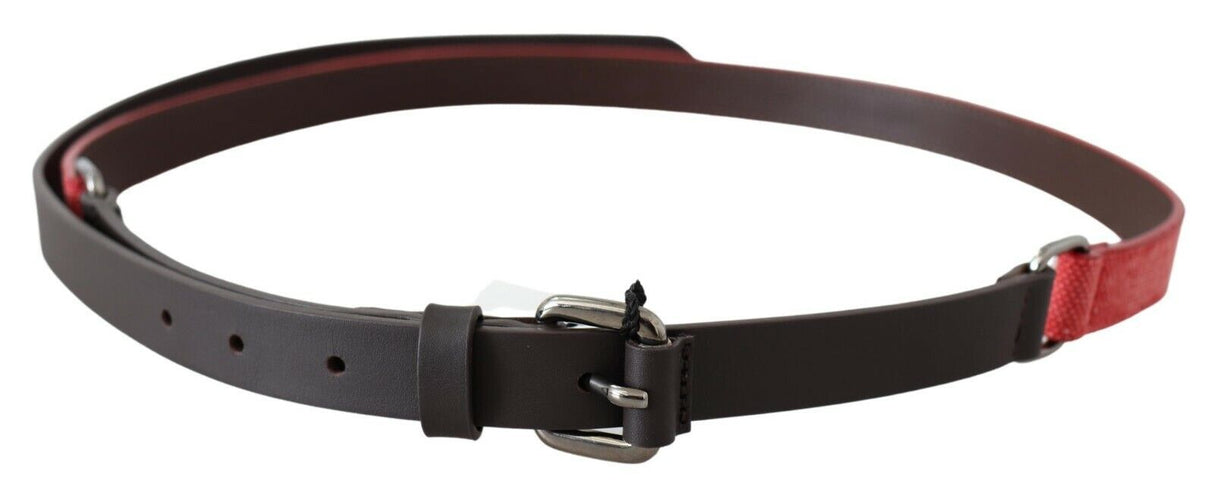 Costume National Elegant Red Brown Leather Fashion Belt