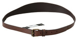 PLEIN SUD Chic Brown Leather Fashion Belt with Bronze-Tone Hardware