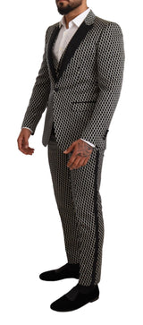 Dolce & Gabbana Dark Gray Check 3 Piece Set MARTINI Suit
