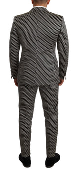 Dolce & Gabbana Dark Gray Check 3 Piece Set MARTINI Suit