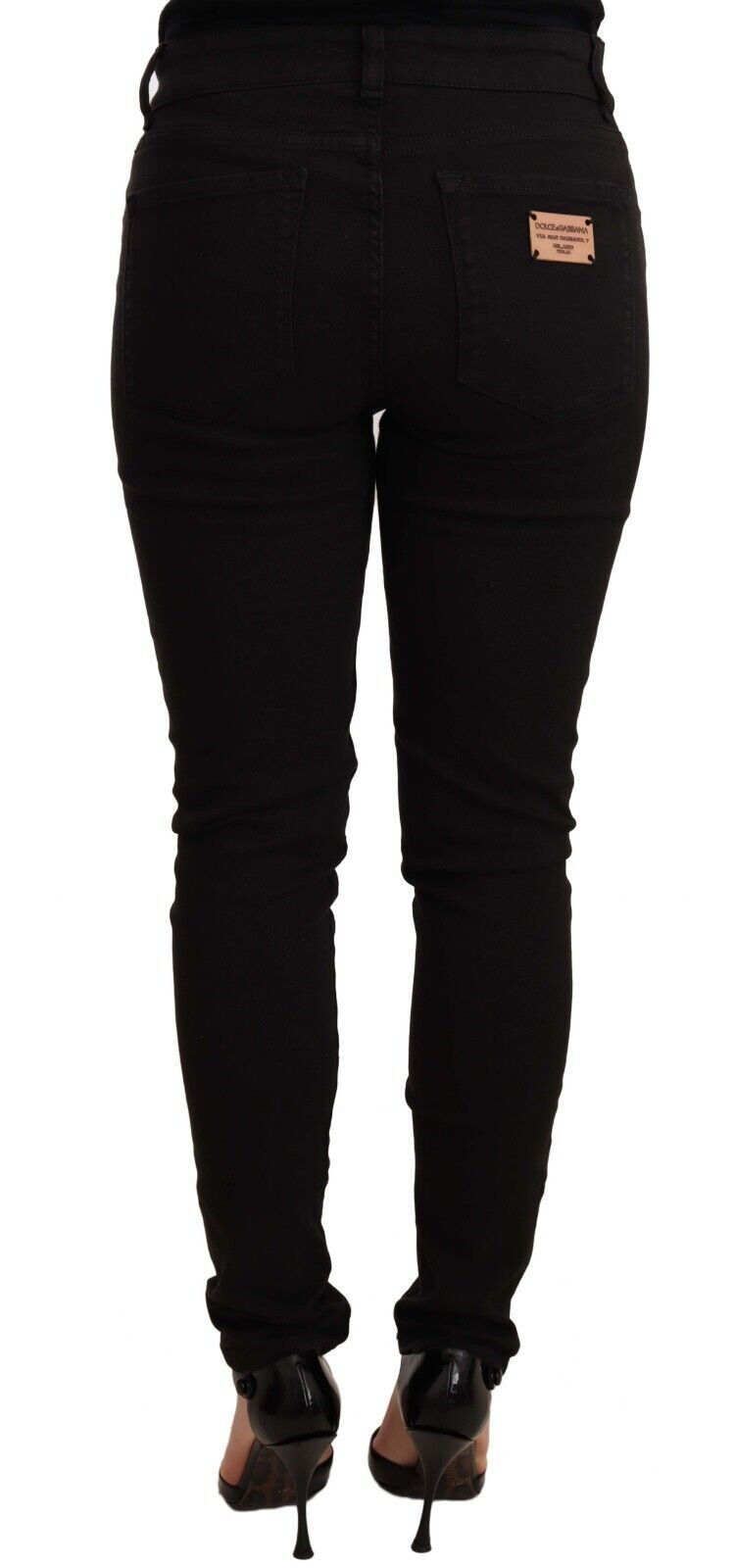 Dolce & Gabbana Chic Black Mid-Waist Skinny Denim Jeans