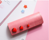 Strawberry Girl Frame Glasses Case, Simple Portable Storage