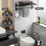 Bathroom Storage Rack - No Punching Space Aluminum Towel Holder