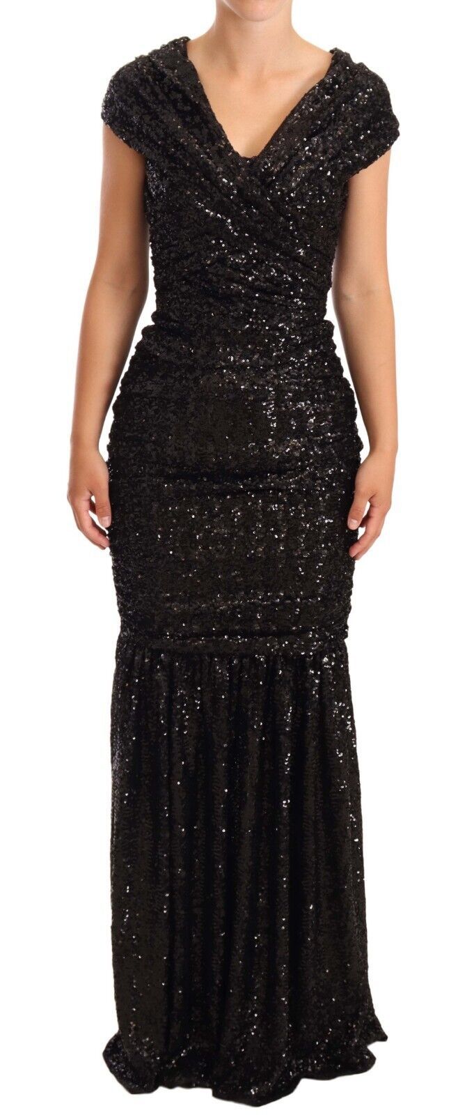 Dolce & Gabbana Black Sequined Open Shoulder Long Gown Dress – Atlantic  Shopping Mall