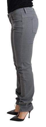 Ermanno Scervino Sleek Gray Low Waist Skinny Jeans