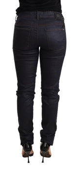 Ermanno Scervino Chic Dark Blue Low Waist Skinny Jeans