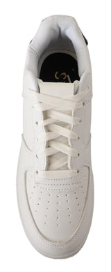 SIGNS Chic White Leather Low Top Sneakers