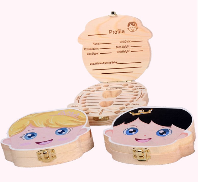 Wooden Tooth Storage Box for Children's Baby Teeth