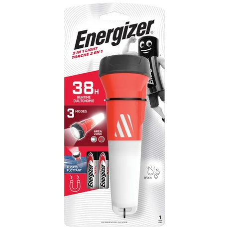 Energizer Outdoor 2in1 Floating Torch & Flashlight 90 Lumens IPX4 (2xAA Batteries Included)