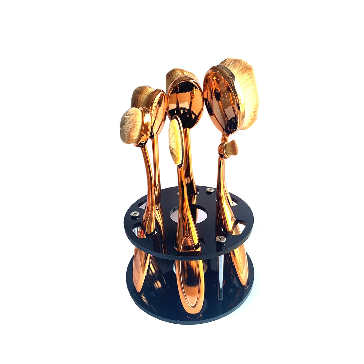 Vanity 6 Pc Oval Beauty Brushes With Caddy Organizer