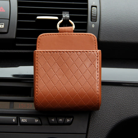 Car Vent Storage Bag - Leather Multi-Functional Organizer