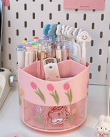 Large Capacity Rotating Pen Holder for Desk Organizer