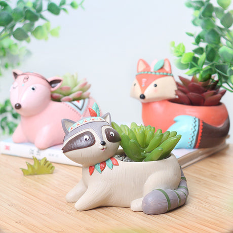 Cute American Cartoon Zakka Resin Planter for Desk