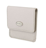 Dolce & Gabbana Chic White Leather Condom Case Wallet