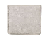 Dolce & Gabbana Chic White Leather Condom Case Wallet