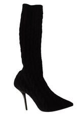 Dolce & Gabbana Elegant Stretch Sock Boots in Black