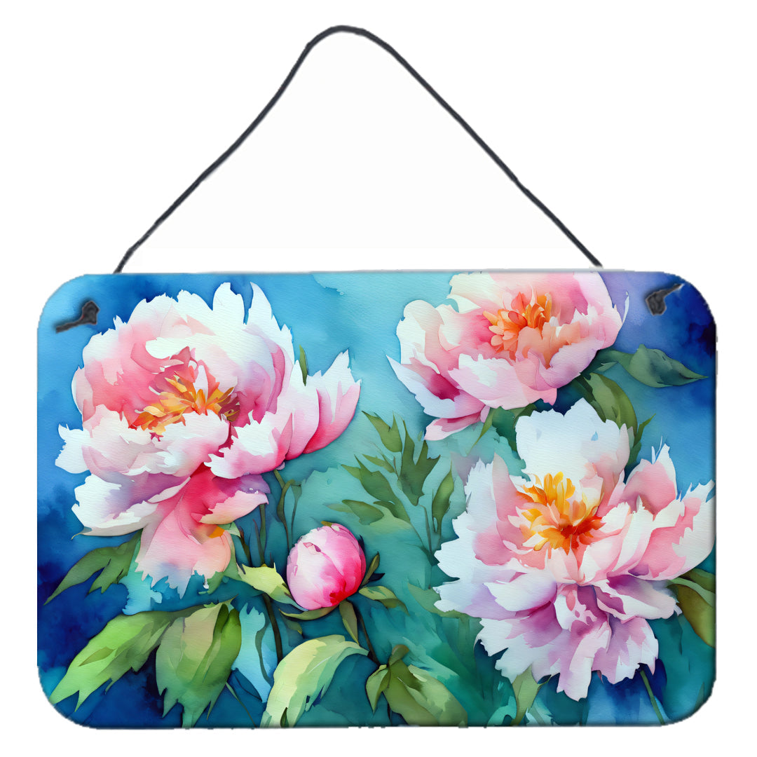 Peonies in Watercolor Wall or Door Hanging Prints