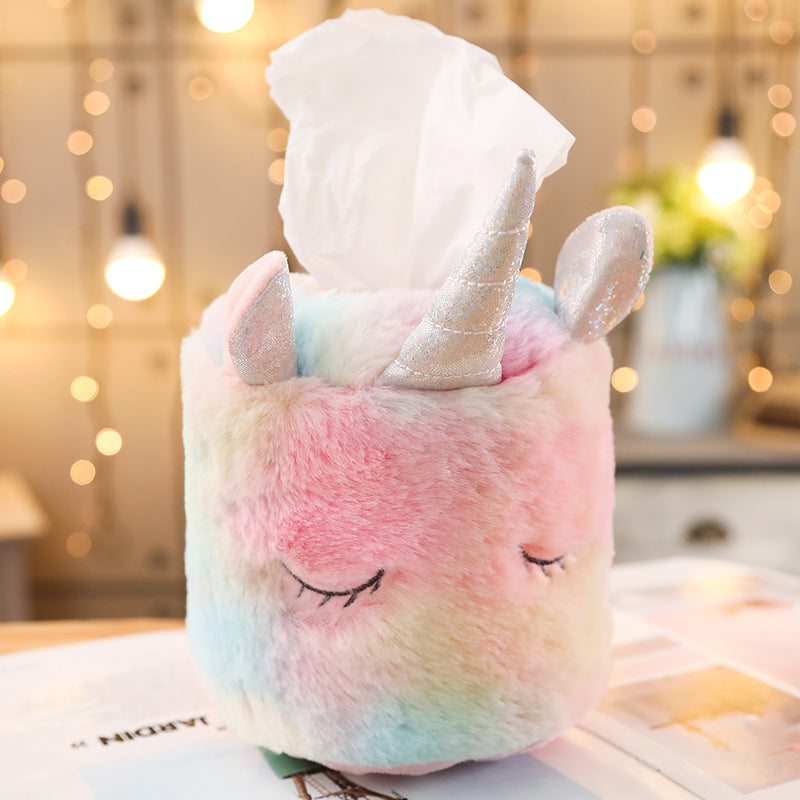 Unicorn Tissue Box Cover - Pink Plush Home Decor