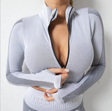 Seamless Jacket Zipper Suit for Fitness Yoga Wear