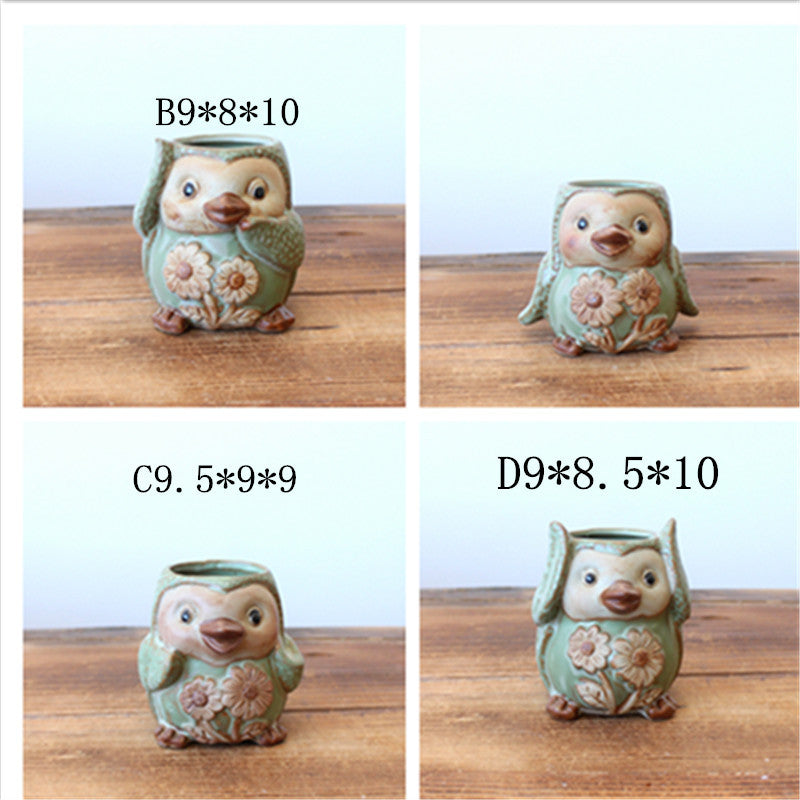 European Ceramic Animal Planter for Succulents - Penguin