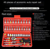 46-Piece Home and Auto Repair Tool Set with Ratchet Wrench