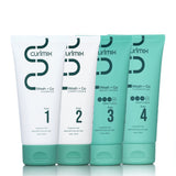 CurlMix Wash & Go System - Travel Size Sample Curly Hair Shampoo & Conditioner Set with Moisturizer & Flaxseed Gel - Fragrance Free - Heavy Hold