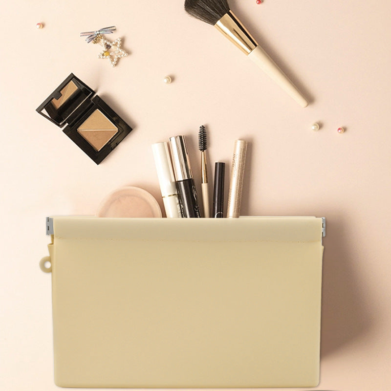 Portable Large Capacity Makeup Bag Set with Brush Holder