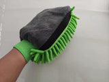 Single-Sided Chenille Foam Car Cleaning Gloves