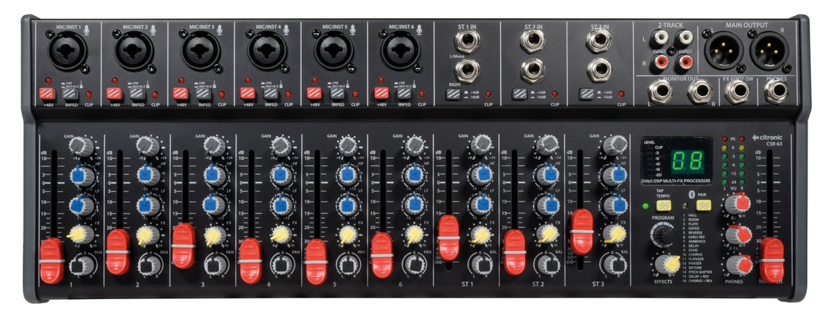 Citronic CSR-63 9ch Mixer with DSP/BT 4U Rack Mountable 170.809UK