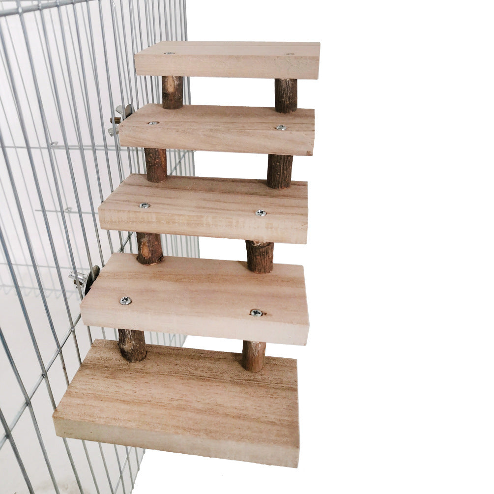 Hamster Jumping Board, Wooden Pet Ladder Toy for Parrots